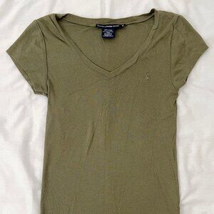 Ralph Lauren Sport Women's Medium Olive Green Pima Cotton Blend T-Shirt